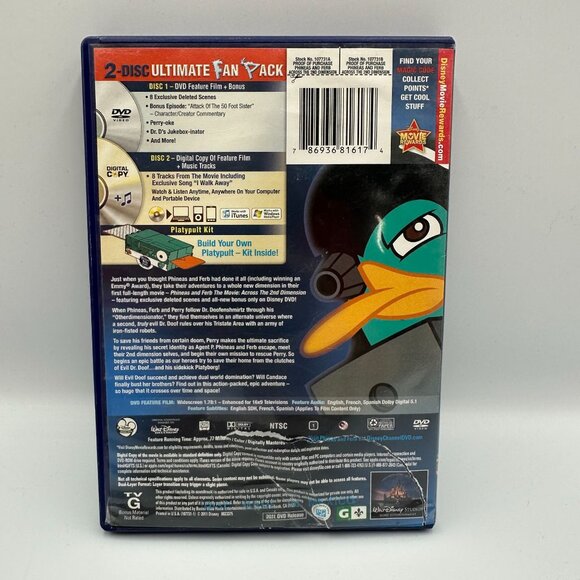 Disney Phineas And Ferb The Movie Across The 2nd Dimension DVD G 2011 - Picture 2 of 4